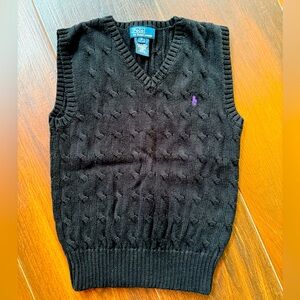 Polo Ralph Lauren black cable knit vest🐎